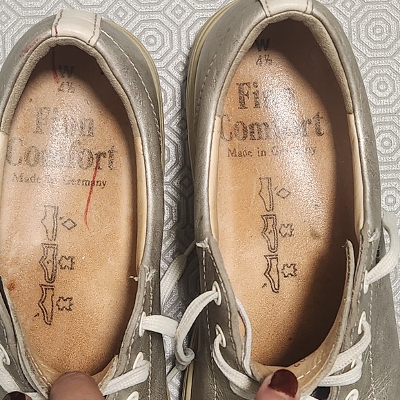 Finn Comfort Ikebukuro Silver Sneakers Lace Up Oxfords Shoes 4.5UK/ 7US - Picture 11 of 14